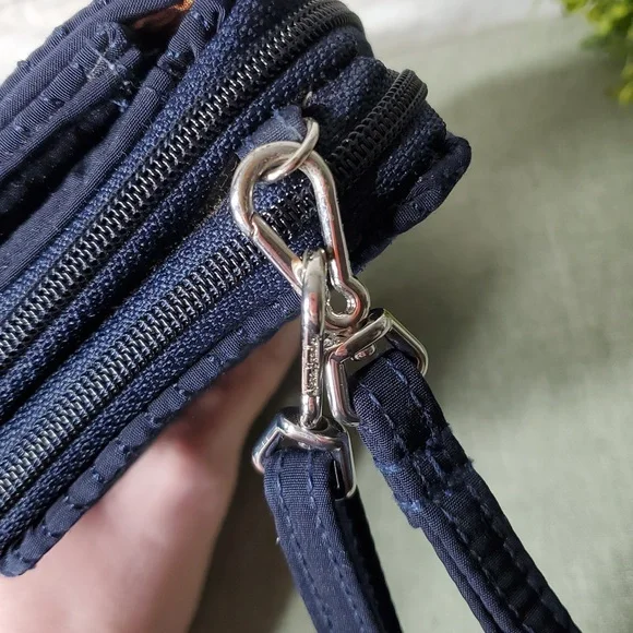 Vera Bradley Navy and Red Embroidered Floral Wallet Crossbody Bag - Picture 11 of 12